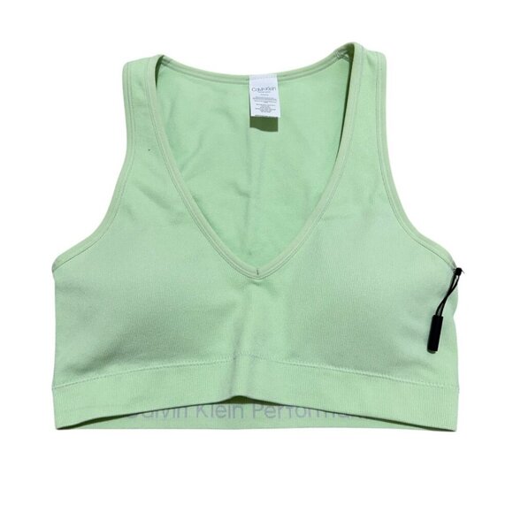 Calvin‎ Klein Performance Womens Size S Green Ribbed Sports Bra NWOT - Picture 4 of 7